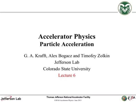 PPT - Accelerator Physics Particle Acceleration PowerPoint Presentation ...