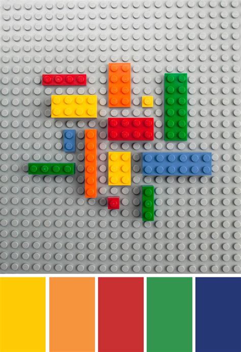 the lego logo is made out of different colored blocks and colors that are used to make it