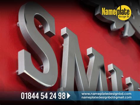 Stainless Steel Number Name Plate Signage | SM Steel Letter Signage - Name Plate Design BD/Best ...