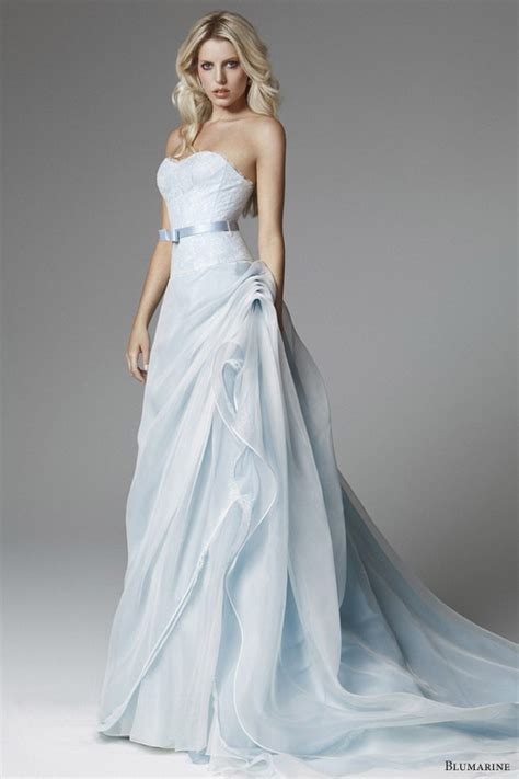 special wedding dresses: Clean & Fresh Blue Wedding Dresses - Blumarine 2013 Bridal Collection