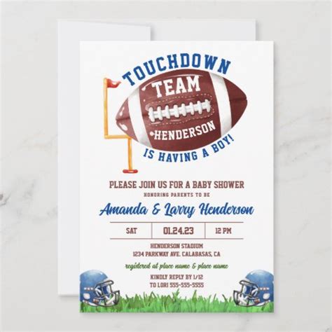 Football Baby Shower Invitation | Zazzle