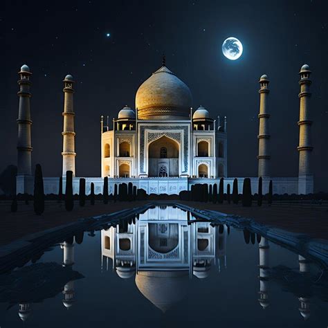 Premium AI Image | Taj Mahal sunset background