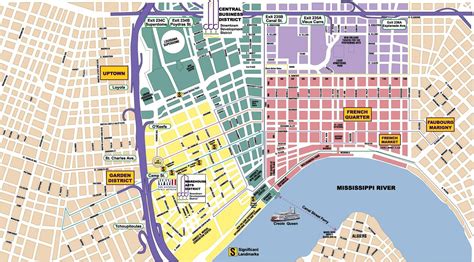 Cidade de nova orleães mapa - mapa da Cidade de nova orleans, louisiana ...