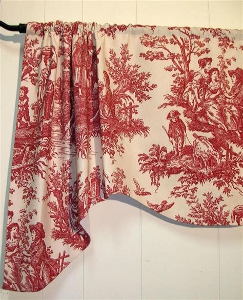 WAVERLY~Country Life~TOILE~RED~French Country~Handmade ~VALANCES~24" length side | Valance ...