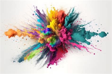 Premium Photo | Art clor colorful splash holi rainbow color powder explosion generative ai