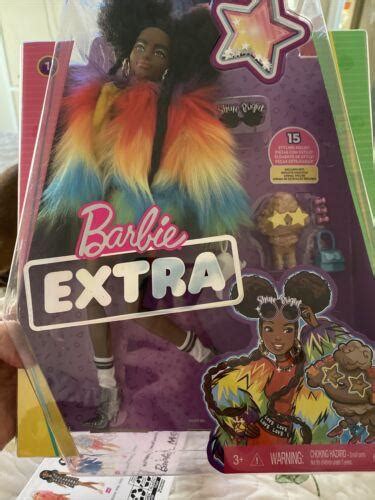 Barbie Extra Doll 1 in Furry Rainbow Coat Pet Poodle AA Afro-Puffs ...