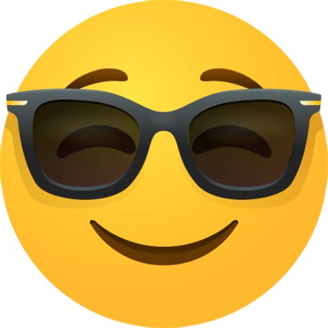 "Smiling face with sunglasses emoji" Emoji - Download for free – Iconduck