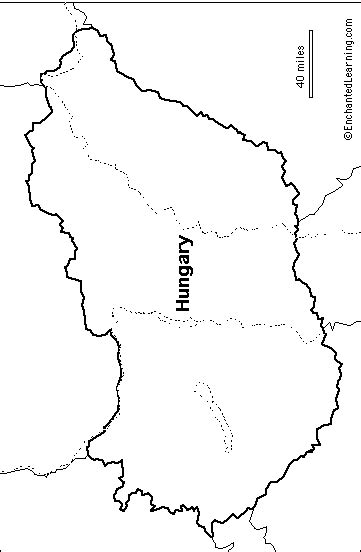 Outline Map: Hungary - EnchantedLearning.com