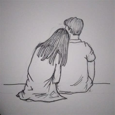 My head on your shoulder | Sketches, Cute couple sketches, Couple sketch