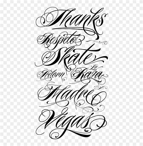 Curvy Tattoo Font - Gangster Cursive Tattoo Fonts, HD Png Download ...