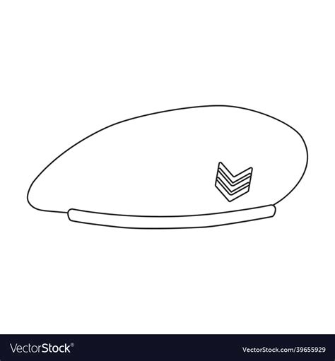 Beret of military outline icon Royalty Free Vector Image