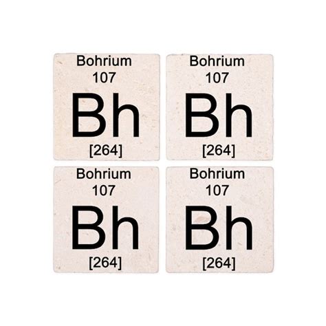 Periodic Table Bohrium Tile Coaster by Science_Lady