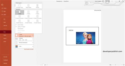 Print out PowerPoint Slides, Handouts, or Notes | DeveloperPublish