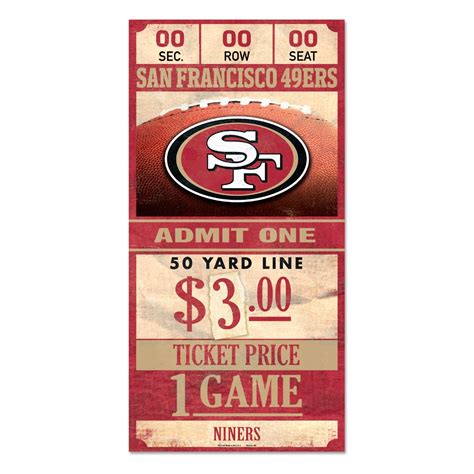 Wincraft NFL Wood Sign TICKET San Francisco 49ers 30x15cm | eBay