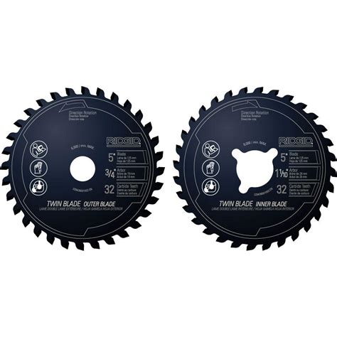 UPC 008925091042 - Circular Saw Blades: RIDGID Saw Blades 5 in. x 32 Tooth Dual Twin Blade Set ...