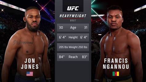 Jon Jones vs. Francis Ngannou (EA sports UFC 3) - CPU vs. CPU - Crazy ...