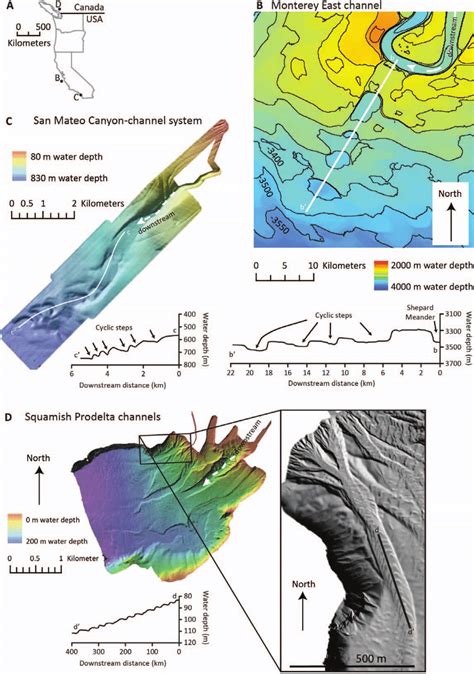 -Bathymetric features on the seafloor that have been interpreted ...