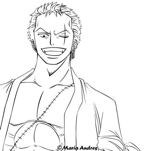 Lineart Roronoa Zoro by DarkEle on DeviantArt