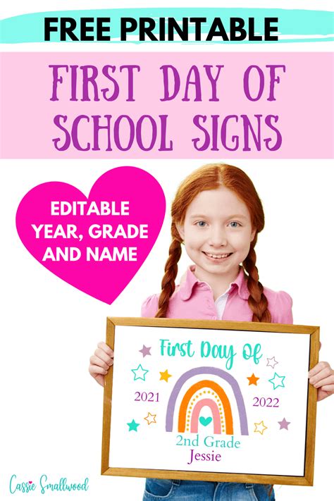 First Day Of School Free Printable For Each Grade Pri - vrogue.co