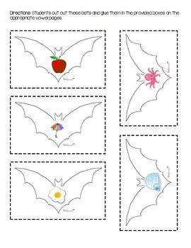 Vowel Bat Book and Activity by Adams Family Kindergarten | TpT