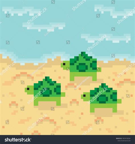 Sea Turtle Pixel Art Vector Picture Stock Vector (Royalty Free) 1857418534 | Shutterstock