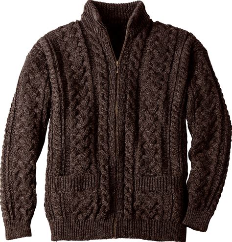 Men's Irish Wool Zip-Front Cardigan | Irish wool sweaters, Sweaters, Men sweater