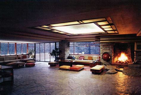 Inside Wright’s Kaufmann House (Fallingwater), Bear Run, Pennsylvania | Falling water house ...