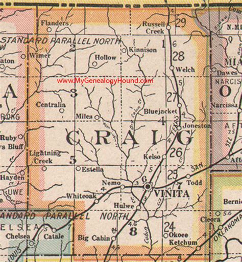 Craig County, Oklahoma 1922 Map