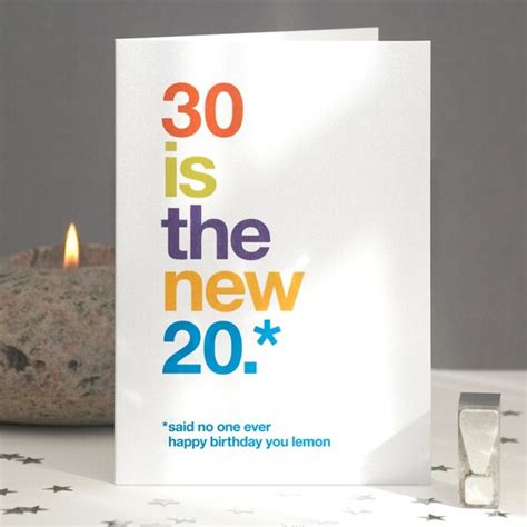 Funny 30th Birthday Card IMPERFECT SECONDS Sarcastic 30th