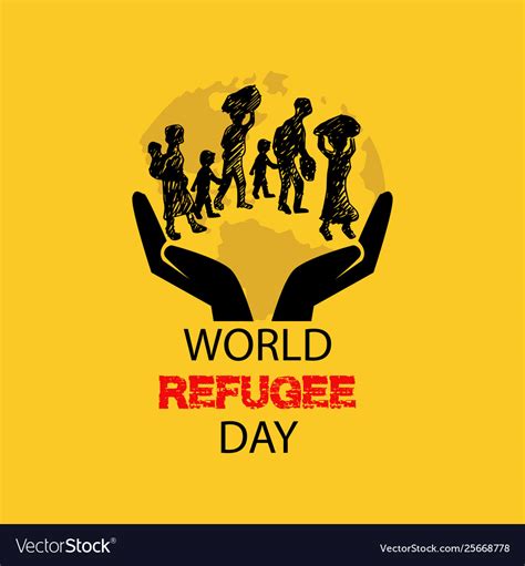 World refugee day poster design Royalty Free Vector Image