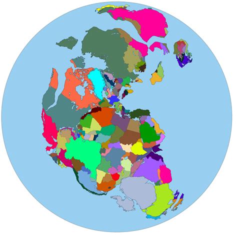 Map of Pangea with current International borders - Vivid Maps