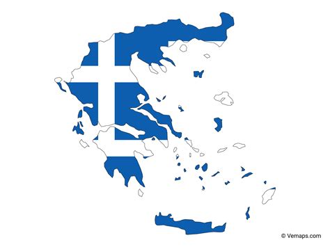 Flag Map of Greece | Free Vector Maps