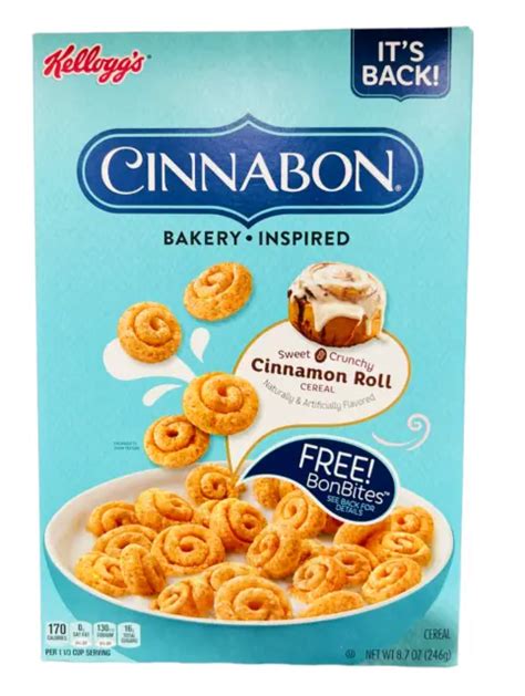 CINNABON BAKERY INSPIRED Cinnamon Roll Cereal 8.7 oz Kellogg's $8.07 ...