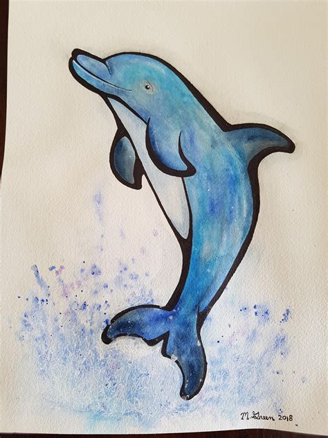 First Commissioned Piece - Dolphin Watercolor (i.redd.it) submitted by MadSmugToast to /r ...