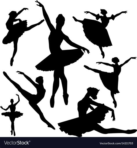 Ballet silhouettes Royalty Free Vector Image - VectorStock