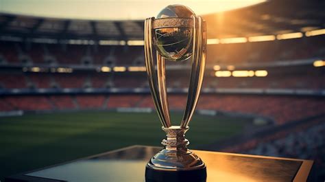 Premium AI Image | Cricket World Cup 2023 Trophy isolated background 3d rendering illustration