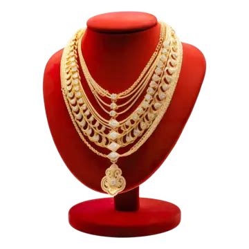 Gold Necklace On Display Stand Isolated White Background, Gold Necklace, Gold, Necklace PNG ...