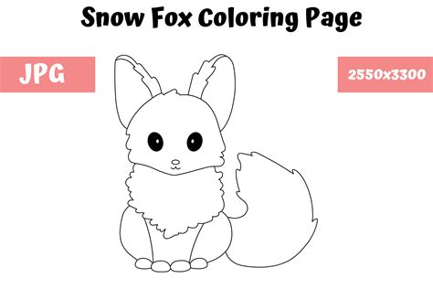 Coloring Page for Kids - Snow Fox Graphic by MyBeautifulFiles ...