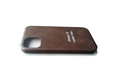 Кожаный чехол для iPhone 12 Mini Leather Case Brown