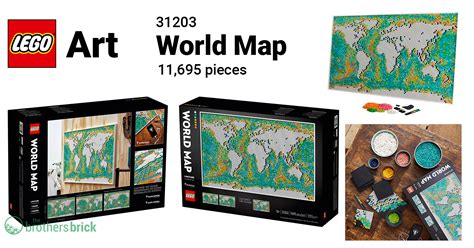 LEGO Art reveals 31203 World Map mosaic as biggest LEGO set of all time with 11,695 pieces [News ...