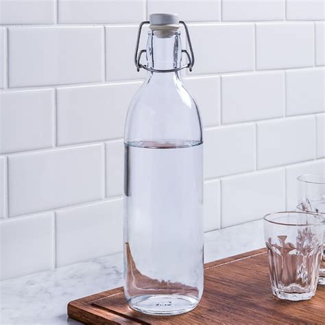 Reusable Glass Water Bottle with Flip Top Lid 0.5LT - The Sourcing Team