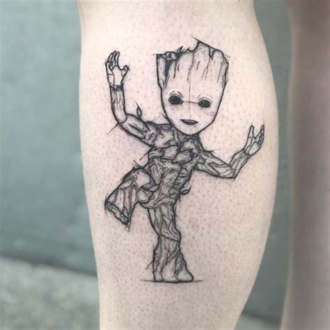 Baby Groot Tattoo Sketch - Depp My Fav