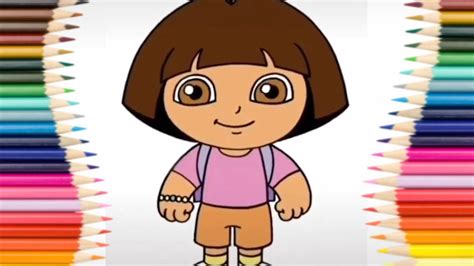 How To Draw Dora Pencil Sketch Of Dora Using Grid Cartoon Drawing ...