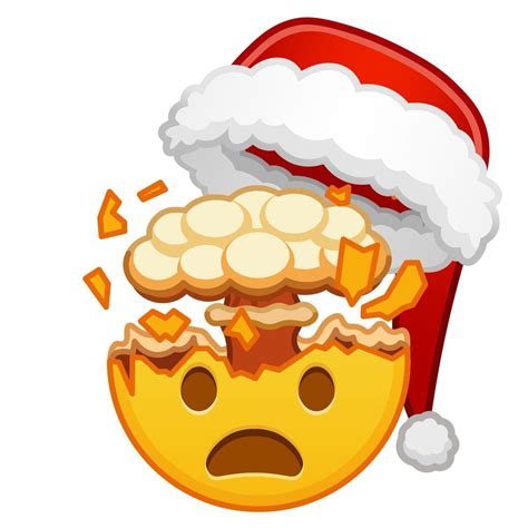 Christmas shocked face with exploding head Large size of yellow emoji ...