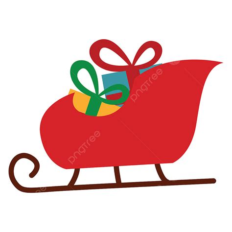 Santa Claus Sleigh Clipart PNG Images, Santa Sleigh Illustration Vector ...