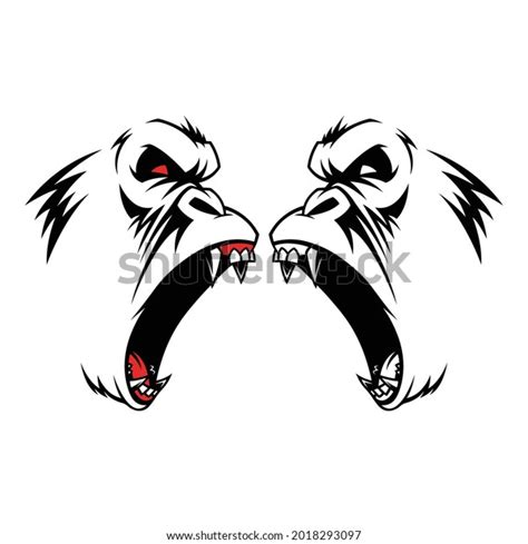 Black Angry Gorilla Face Tattoo Logo Stock Vector (Royalty Free ...