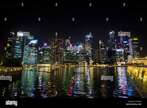 Singapore Skyline at night Stock Photo - Alamy