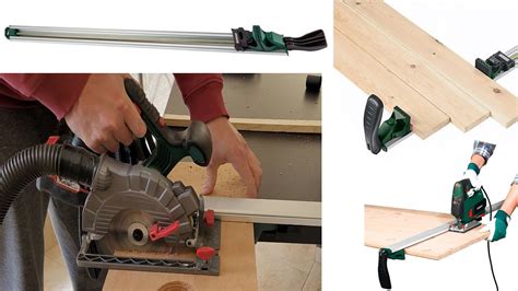 Parkside Cordless Circular Saw / Clamp & Sawing Guide Rail CUTTING WOOD ...