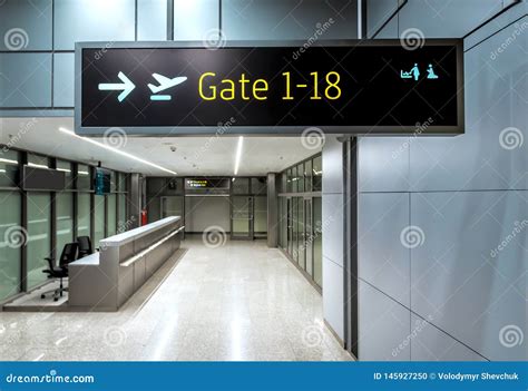 Airport Flight Arrival Gates Info Display Stock Photo - Image of ...