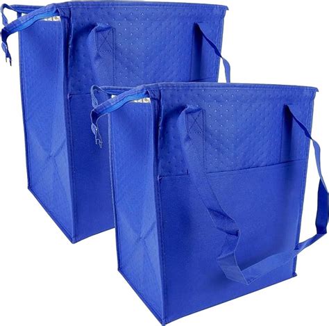 Amazon.com: Insulated Grocery Bags, Set of 2 Reusable Shopping Bags for Groceries, Food Delivery ...